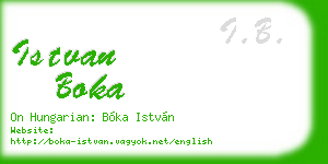 istvan boka business card
